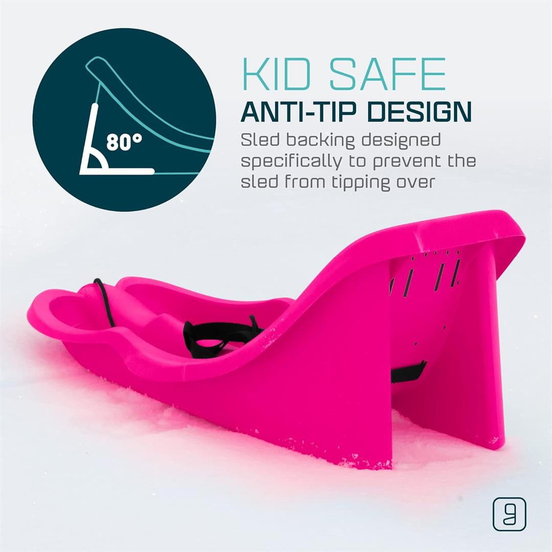 Gizmo Riders Baby Rider Monster Pink Pull Snow Sled for Toddlers, 55 lbs , Ages 6 Months+ - Image 4