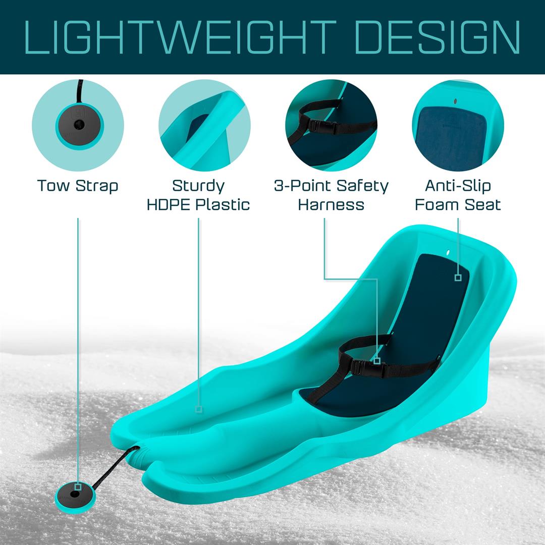 Gizmo Riders Baby Rider Titan Blue Pull Snow Sled for Toddlers, 55 lbs, Ages 6 Months+ - Image 3