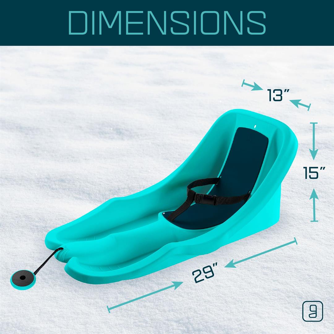 Gizmo Riders Baby Rider Titan Blue Pull Snow Sled for Toddlers, 55 lbs, Ages 6 Months+ - Image 5