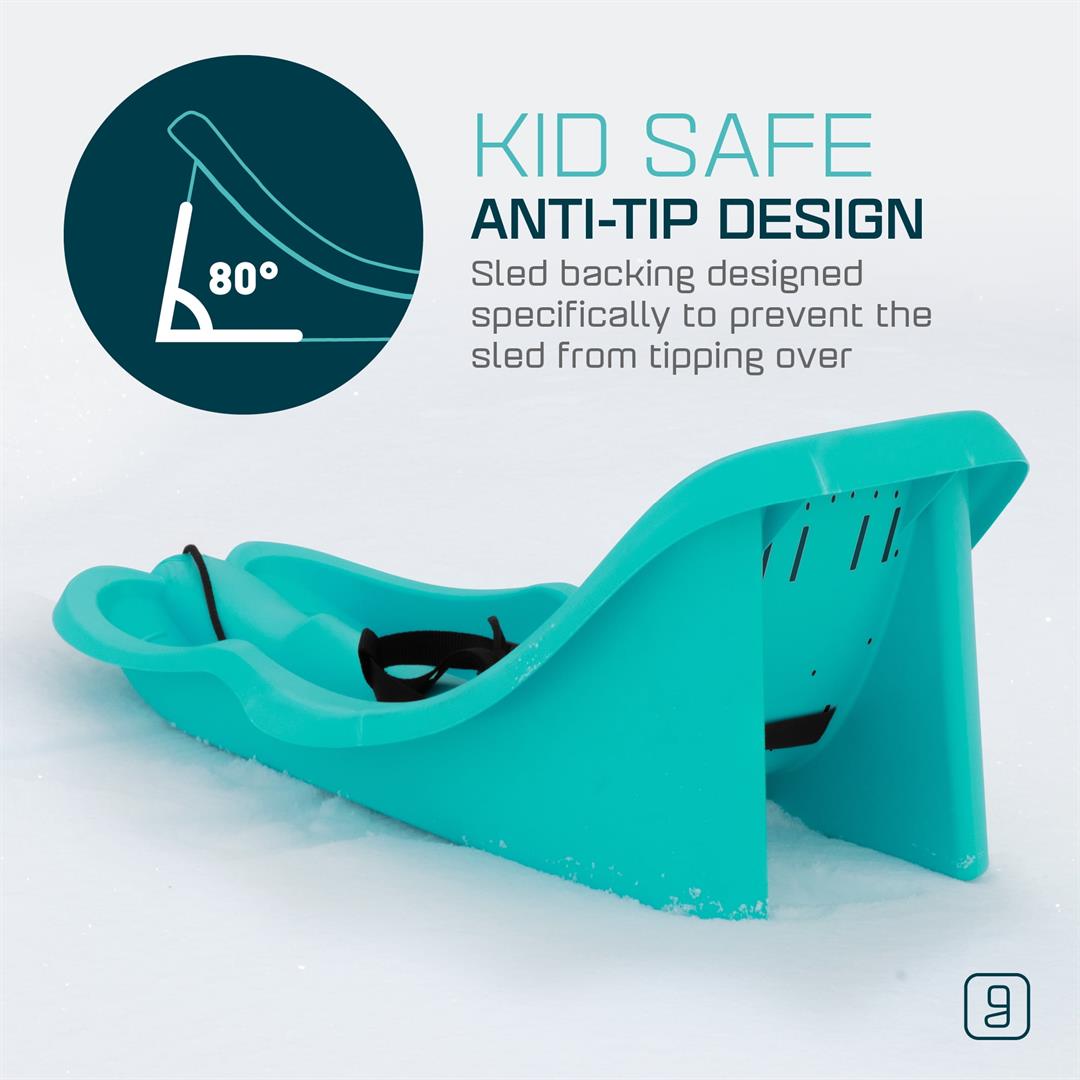 Gizmo Riders Baby Rider Titan Blue Pull Snow Sled for Toddlers, 55 lbs, Ages 6 Months+ - Image 6