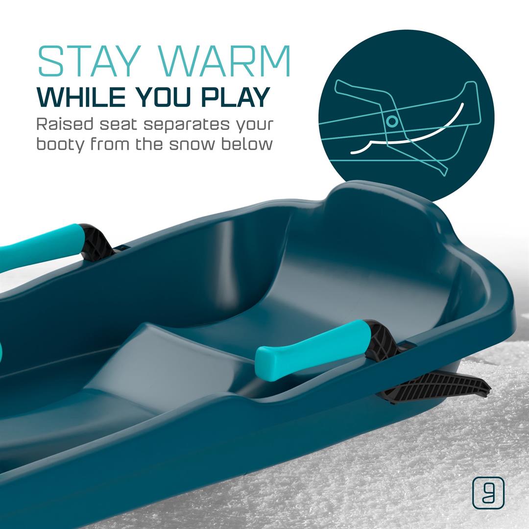 Gizmo Riders Nebula Titan Blue Snow Sled for Kids, with Wheel and Brakes, 110lbs, Ages 3+, Titan Blue - Image 2