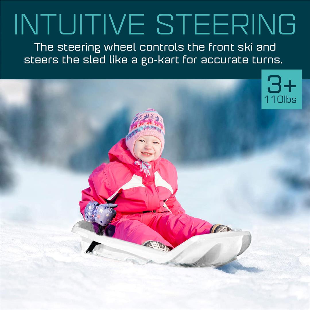 Gizmo Riders Nebula Titan Blue Snow Sled for Kids, with Wheel and Brakes, 110lbs, Ages 3+, Titan Blue - Image 5