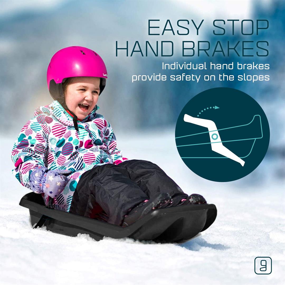 Gizmo Tron Mystic Green, Sitting Snow Sled with Hand Brakes, 120 lbs , for Kids Ages 3+ - Image 4