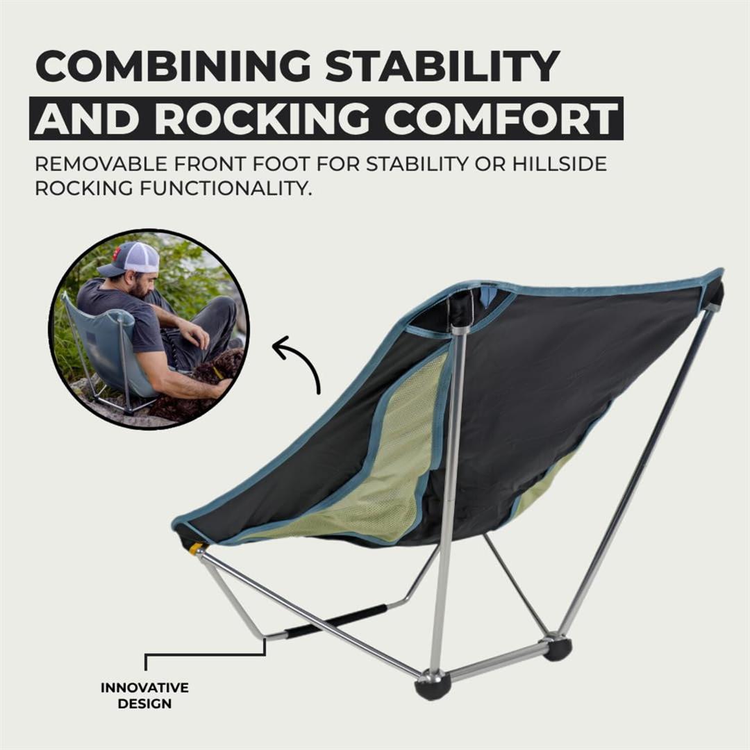 Grand Trunk Mayfly Low Profile Ground Chair Lightweight Reclining Festival Chair with Removable Front Leg, Packs Small for Camping, Beach & Outdoor Events - Image 5
