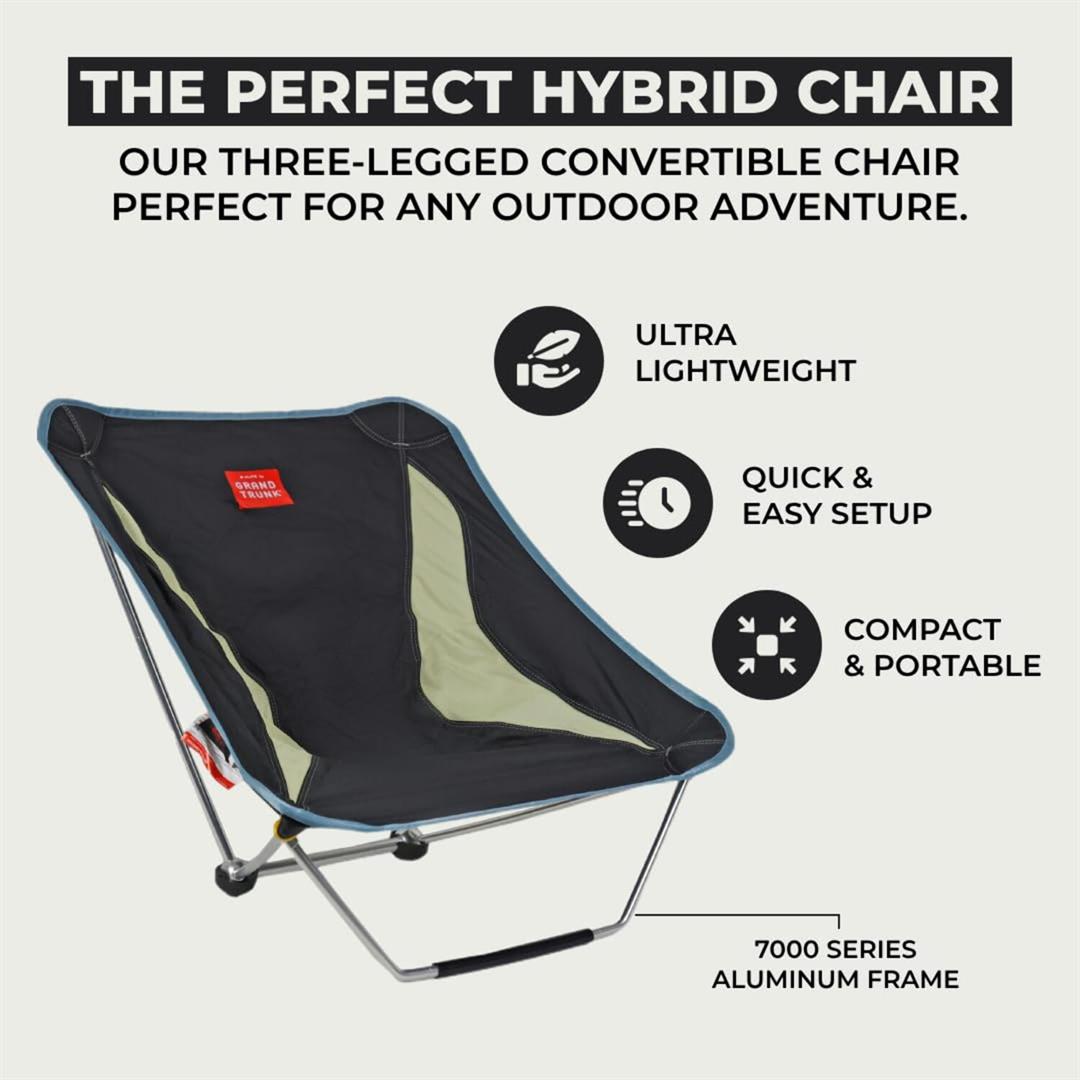 Grand Trunk Mayfly Low Profile Ground Chair Lightweight Reclining Festival Chair with Removable Front Leg, Packs Small for Camping, Beach & Outdoor Events - Image 6