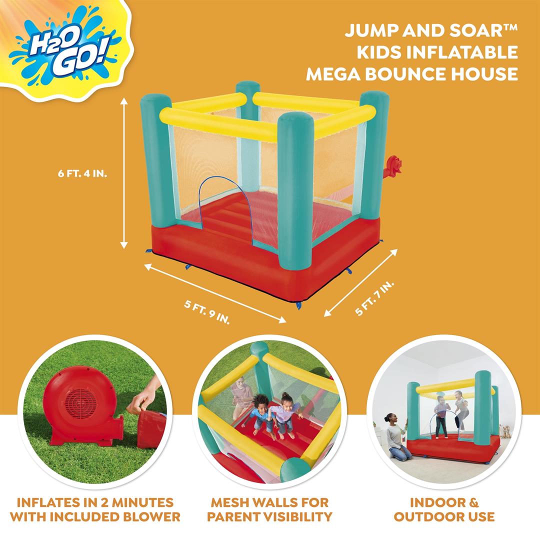 H2OGO! Jump and Soar Kids Bounce House with Air Blower, Indoor/Outdoor Use, Ages 3+ - Image 9