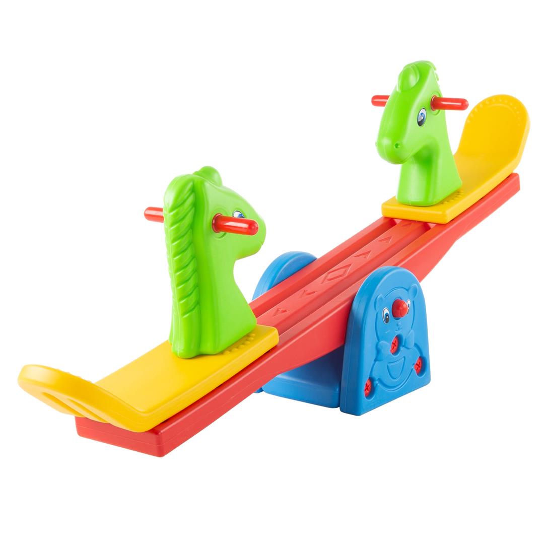 Hey Play Teeter Totter with Easy-Grip Handles - Indoor or Outdoor See Saw - Image 2