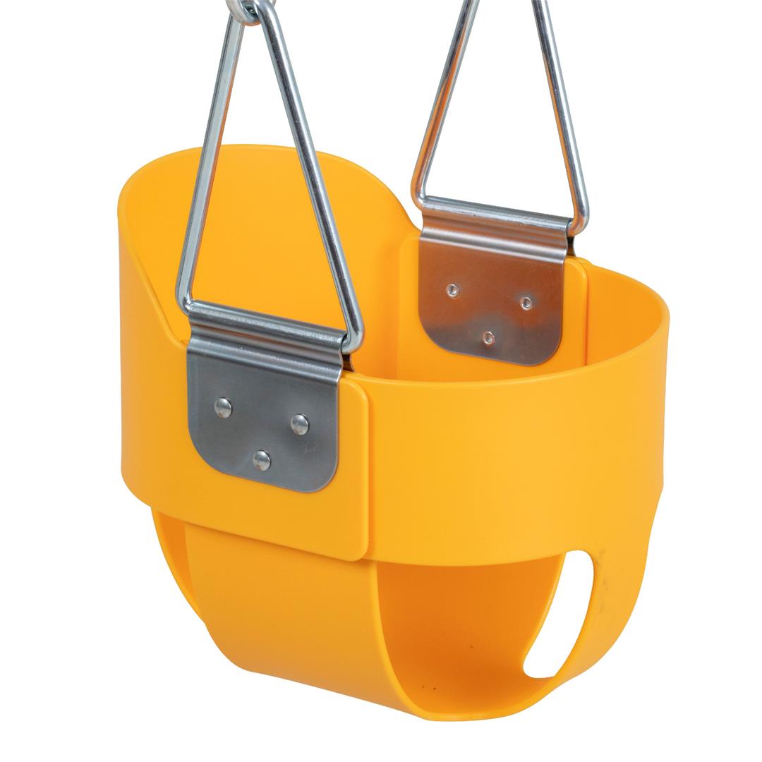 Jack and June Yellow High Back Full Bucket Playset Toddler Swing with Plastisol-Coated Chains - Image 2