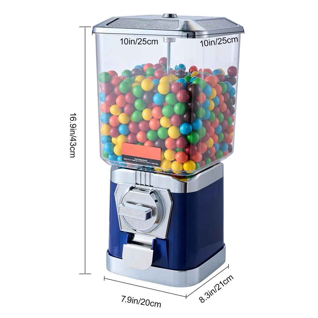 KFFKFF 17"H Gumball Machine Vending Coin Bank - Vintage Candy Dispenser in PC Blue - Image 3