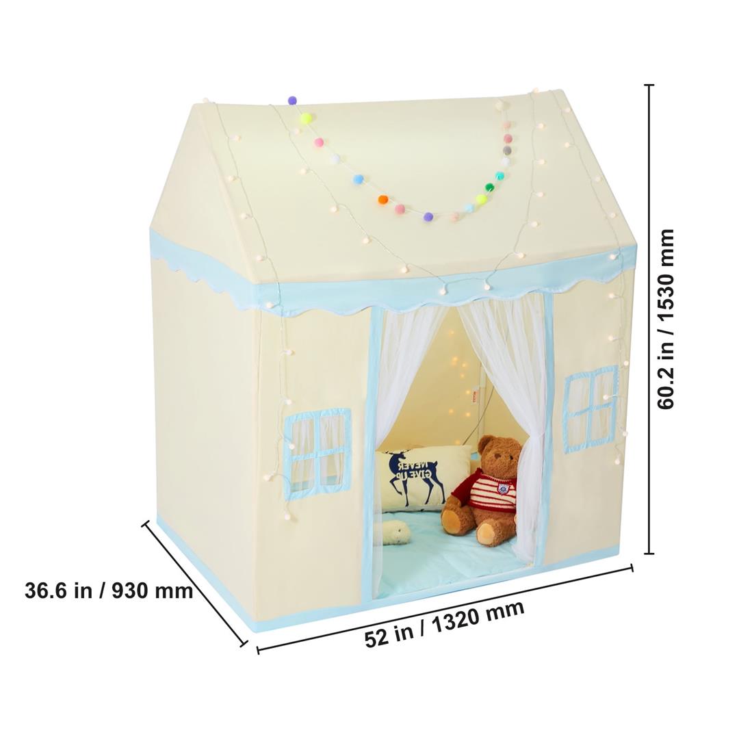 KFFKFF Children's Playhouse, Suitable for Ages 1-5, Includes Mat & Light, Indoor/Outdoor Use, Window-Equipped Castle Design, Beige, Ideal for Both Boys & Girls - Image 8