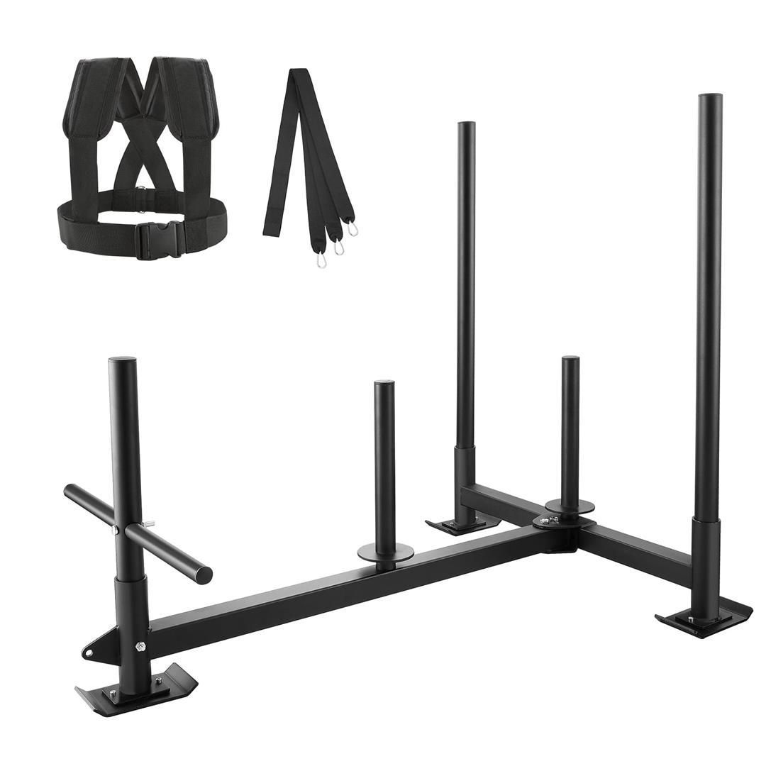 KFFKFF Fitness Sled for Strength & Speed, Dual-Function Push and Pull Sled, Athletic Exercise Gear, Durable Steel Construction, Compatible with 2" Weight Plates, Black - Image 2