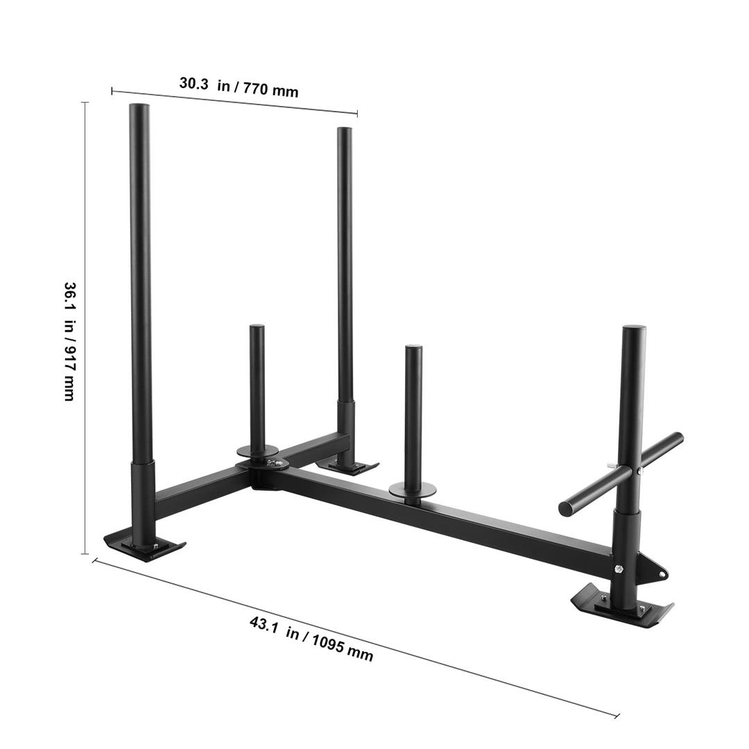 KFFKFF Fitness Sled for Strength & Speed, Dual-Function Push and Pull Sled, Athletic Exercise Gear, Durable Steel Construction, Compatible with 2" Weight Plates, Black - Image 3