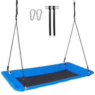 KFFKFF Tree Swing, 60" Wide Platform for Both Kids & Adults, Supports up to 700lbs, Made with Durable 900D Oxford Material, Includes Two Hanging Straps & Adjustable Ropes for Outdoor Fun