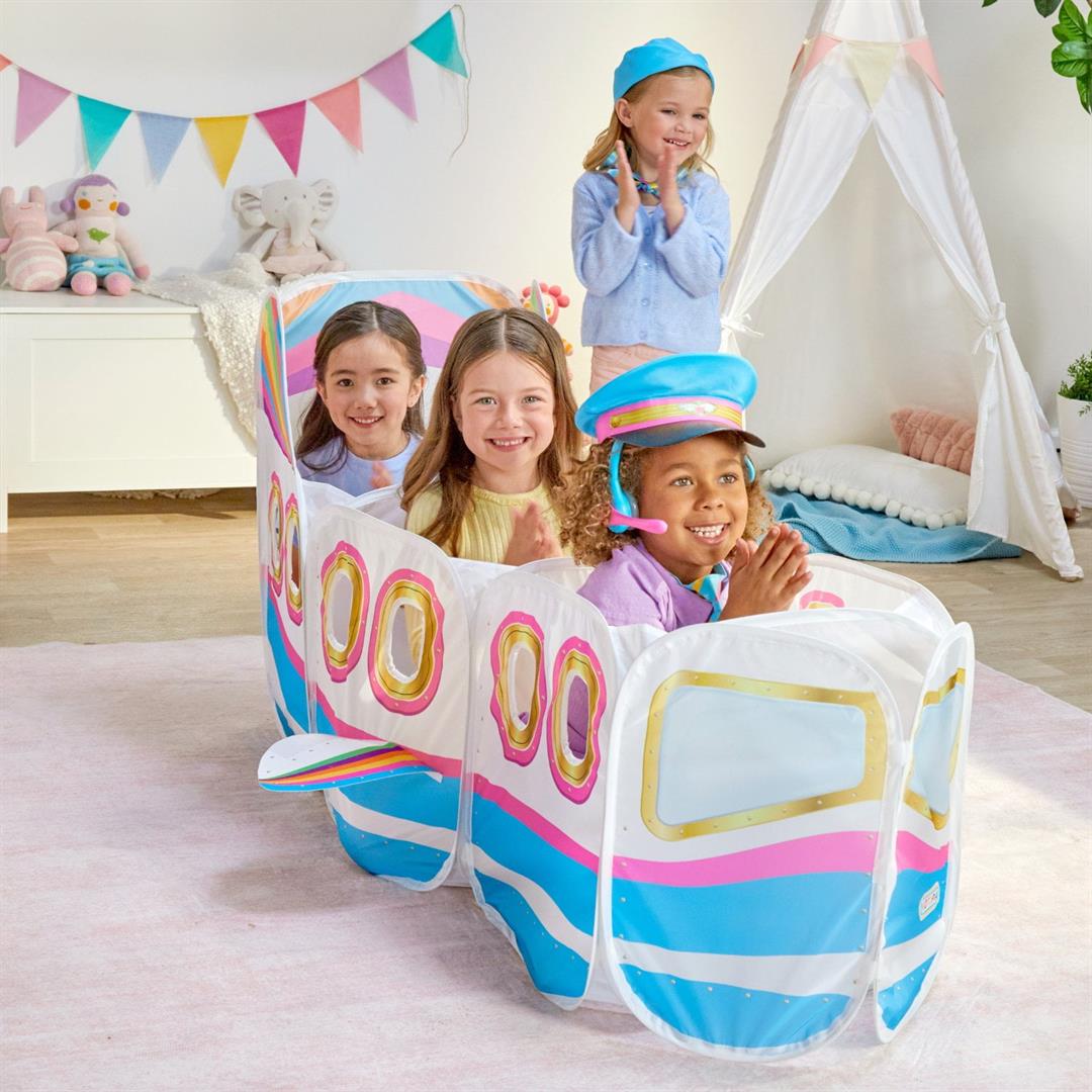 Kidtopia Little Flyer Airplane Role Play Set with 17+ Play Pieces & Pop-Up Tent Airplane, 3+ Years - Image 4