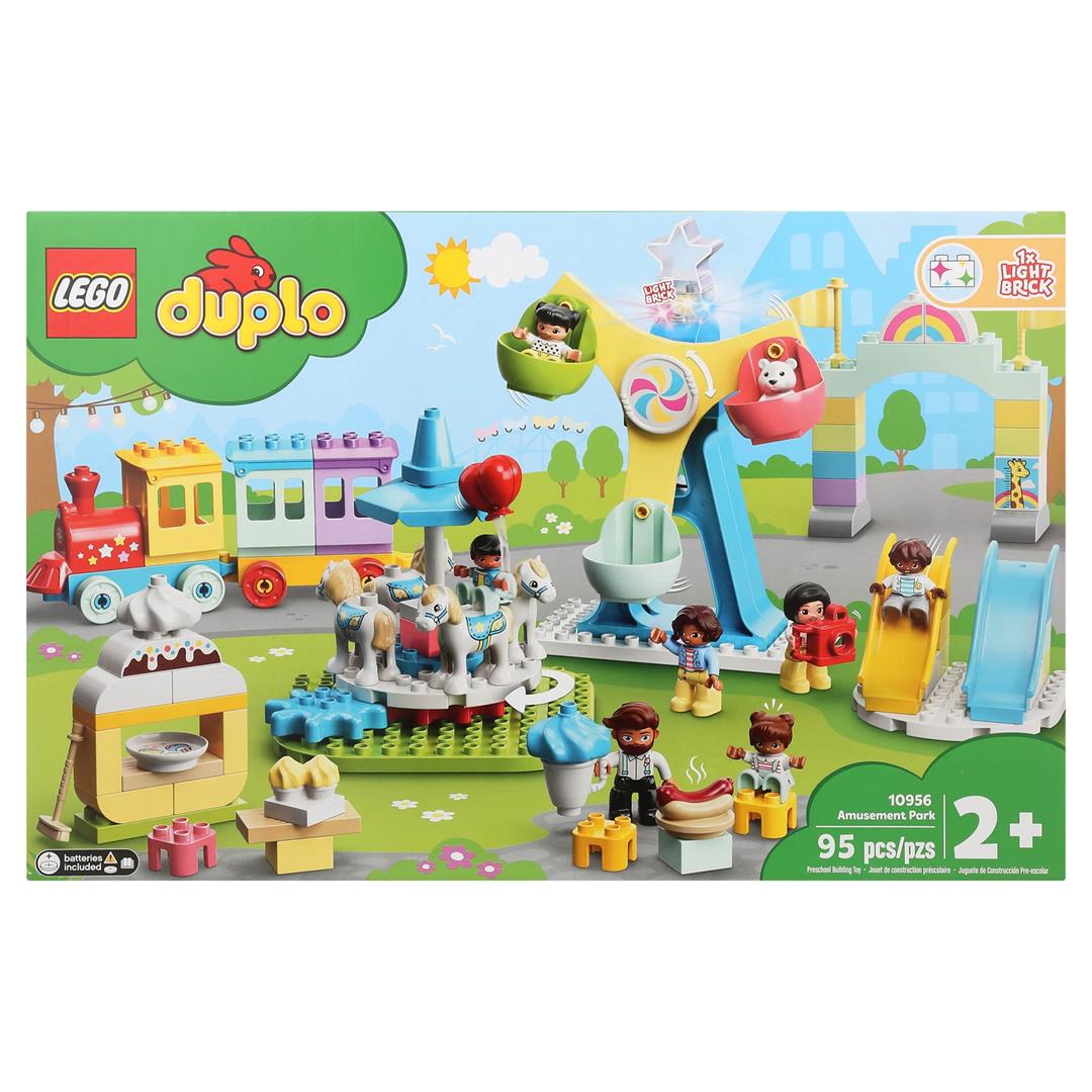 LEGO DUPLO Town Amusement Park Fairground 10956 Building Set - Featuring 7 Duplo Figures, Trains, Slides, Carousel, and a Ferris Wheel, Educational Learning Toy and Playset for Toddlers Ages 2+ - Image 2