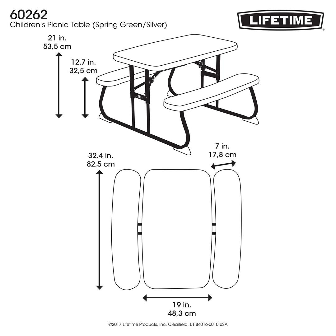 Lifetime Children's Polyethylene Picnic Table , Spring Green (260262) - Image 10