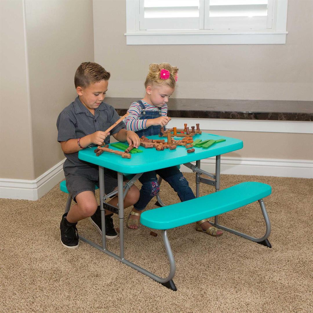 Lifetime Kids Indoor/Outdoor Polyethylene Picnic Table, Aqua (60219) - Image 10