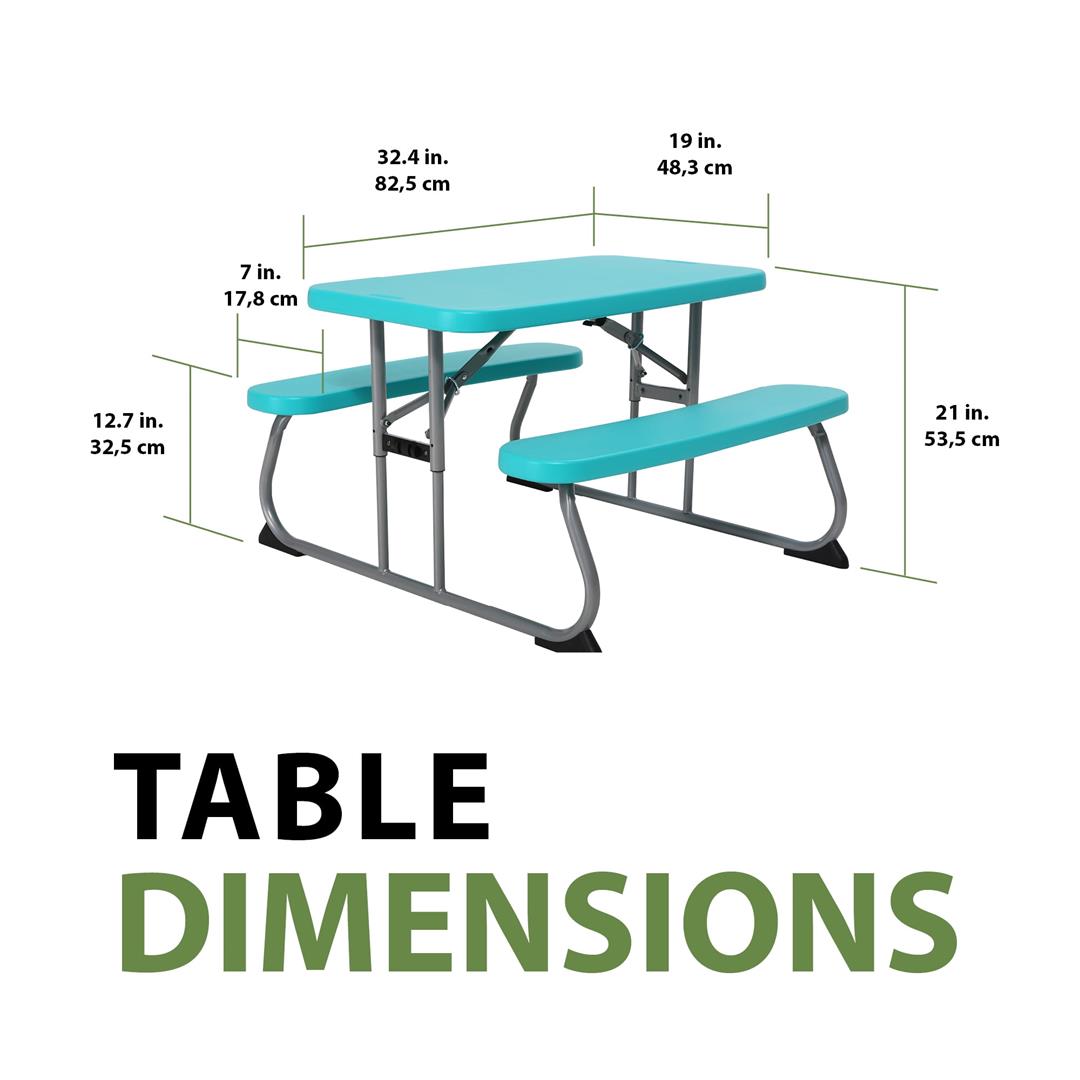 Lifetime Kids Indoor/Outdoor Polyethylene Picnic Table, Aqua (60219) - Image 4