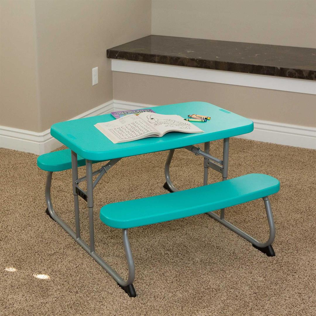 Lifetime Kids Indoor/Outdoor Polyethylene Picnic Table, Aqua (60219) - Image 5