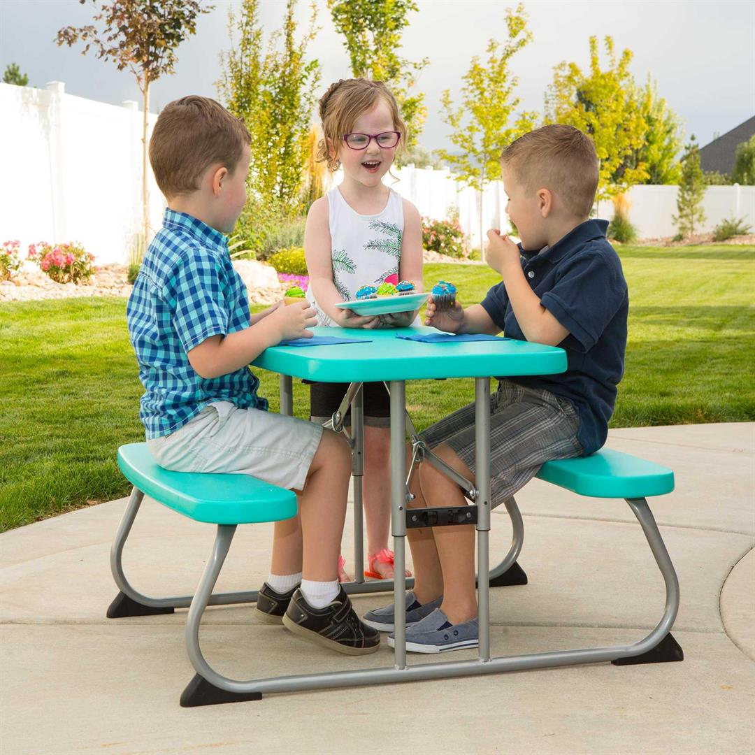 Lifetime Kids Indoor/Outdoor Polyethylene Picnic Table, Aqua (60219) - Image 6