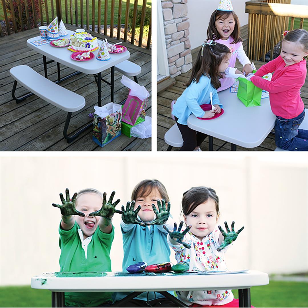 Lifetime Kid's Picnic Table, Almond (280094) - Image 2
