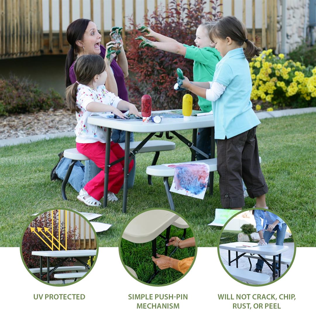 Lifetime Kid's Picnic Table, Almond (280094) - Image 3