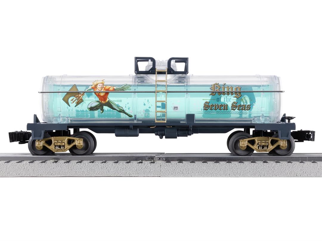 Lionel DC Comics Aquaman Seven Seas Tank Car with Metal Handrails and Die-cast Trucks