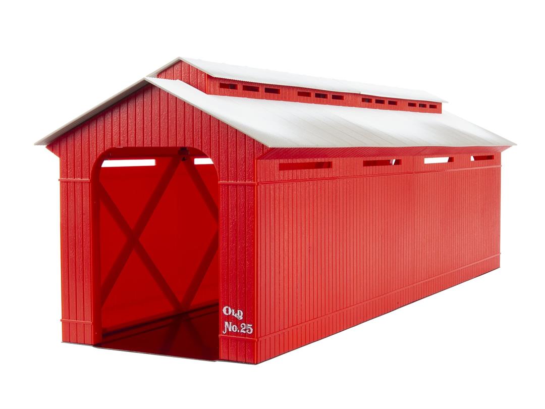 Lionel Illuminated Winter's O Gauge Covered Bridge Model Train Operating Accessory