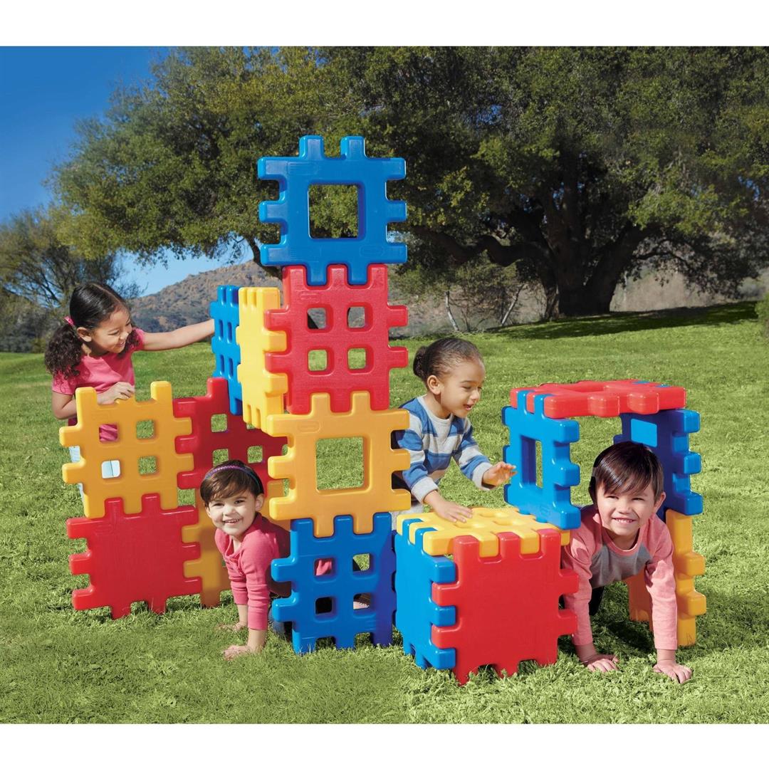 Little Tikes Big Waffle 18 Piece Toddler Kid Construction Building Block Set - Image 2