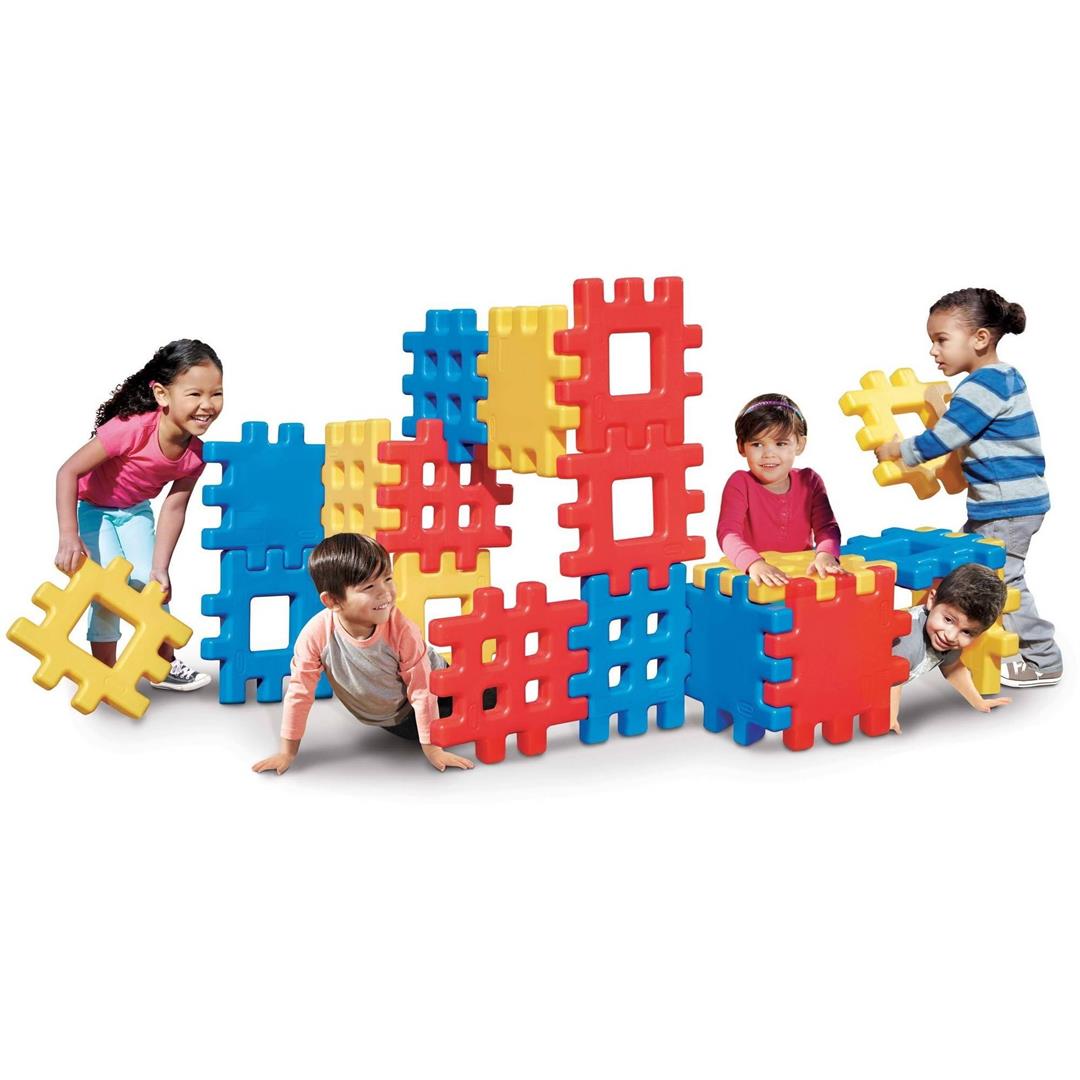 Little Tikes Big Waffle 18 Piece Toddler Kid Construction Building Block Set