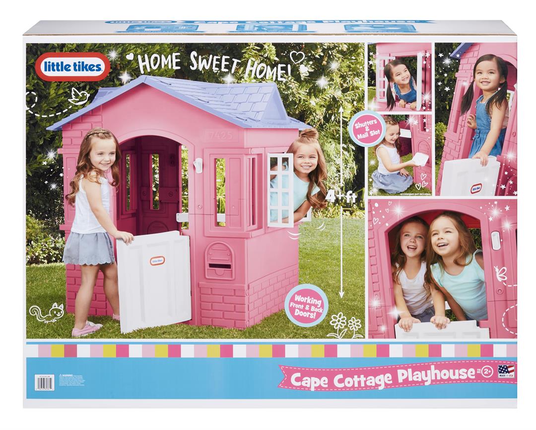 Little Tikes Cape Cottage House, Pink - Pretend Playhouse with Working Doors, Window Shutters, and Flag Holder, for Kids 2-8 Years Old - Image 4