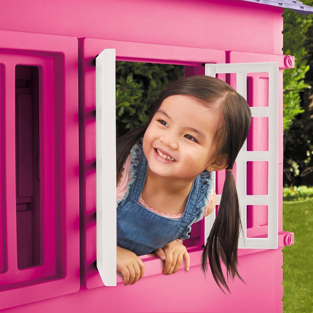 Little Tikes Cape Cottage House, Pink - Pretend Playhouse with Working Doors, Window Shutters, and Flag Holder, for Kids 2-8 Years Old - Image 5
