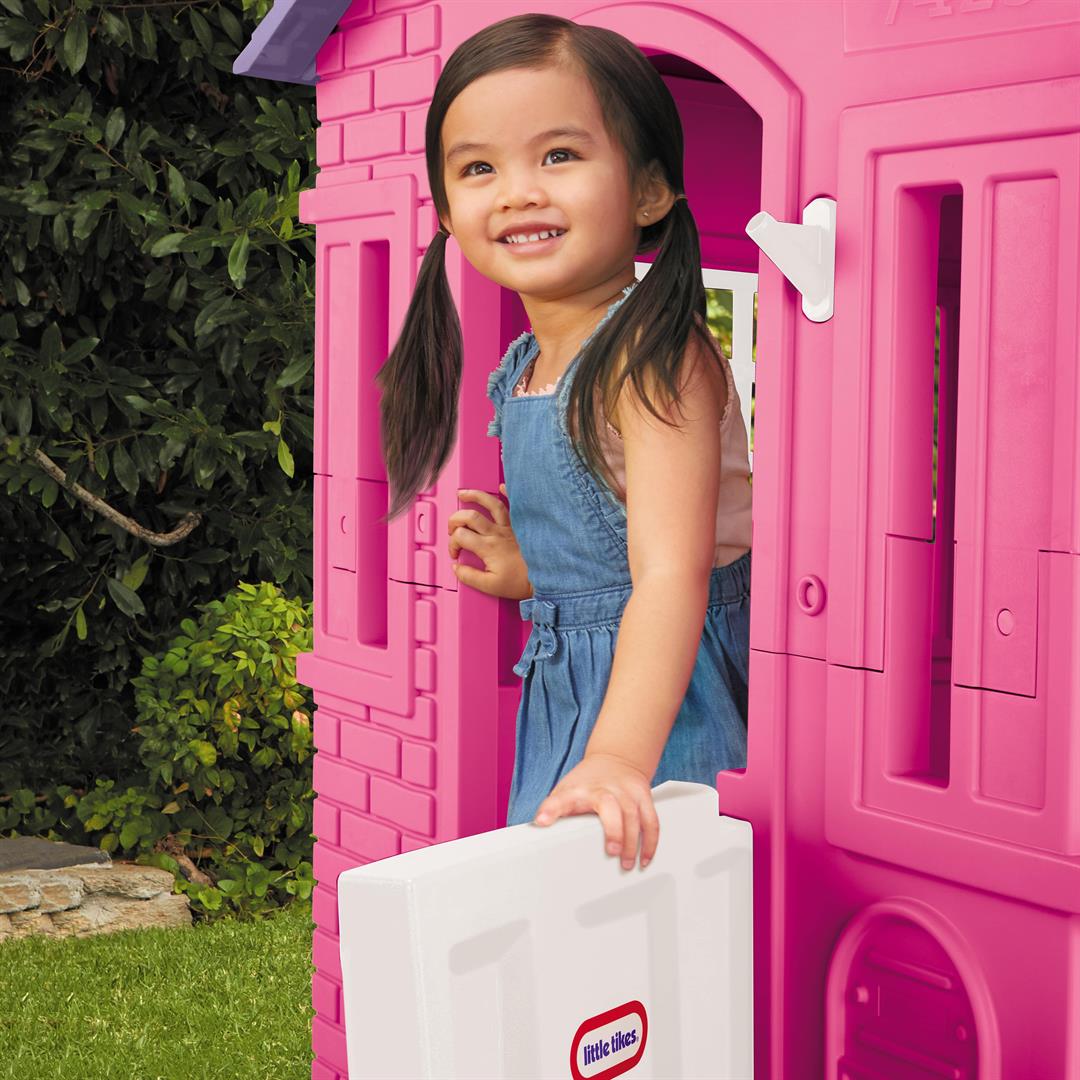 Little Tikes Cape Cottage House, Pink - Pretend Playhouse with Working Doors, Window Shutters, and Flag Holder, for Kids 2-8 Years Old - Image 7