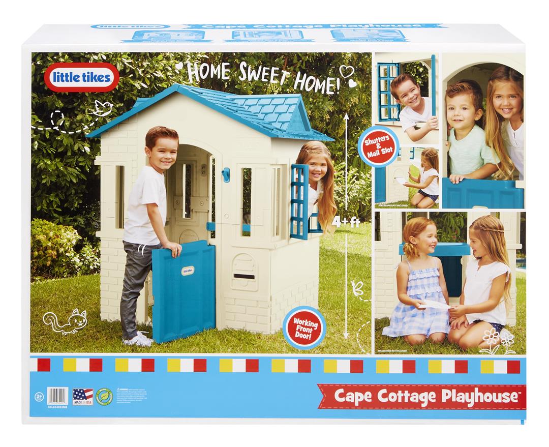 Little Tikes Cape Cottage Pretend Playhouse with Working Door, Toddlers Ages 2+, Blue - Image 13