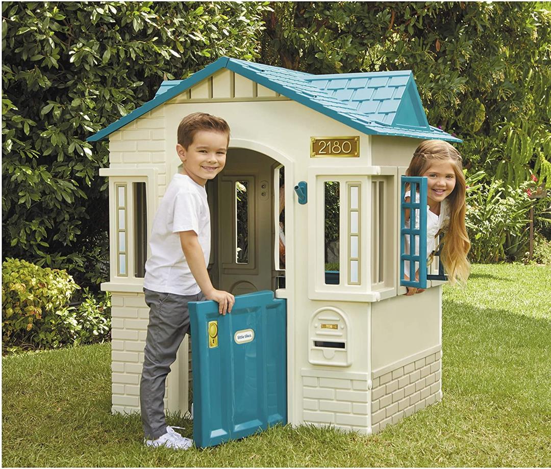 Little Tikes Cape Cottage Pretend Playhouse with Working Door, Toddlers Ages 2+, Blue - Image 4