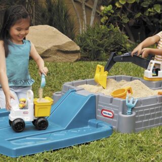 Little Tikes Dirt Diggers Excavator Sandbox for Kids, Including Lid and Play Sand Accessories