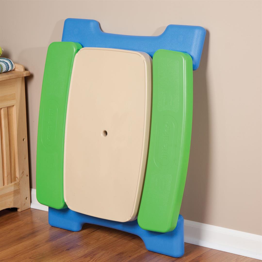 Little Tikes Outdoor Portable Kids Picnic Table with Umbrella, Blue Green, Ages 2+ - Image 4