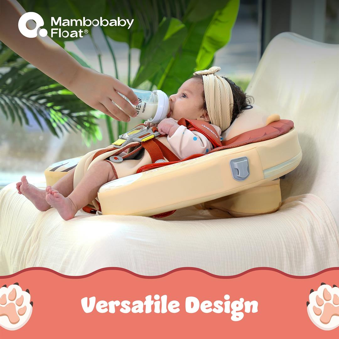 Mambobaby Baby Pool Float with 3D Canopy and Carrier- Yellow - Image 3