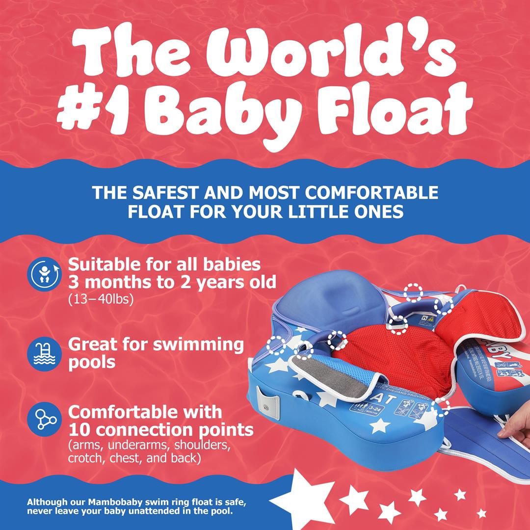 Mambobaby Baby Pool Float with 3D Canopy- Blue - Image 7