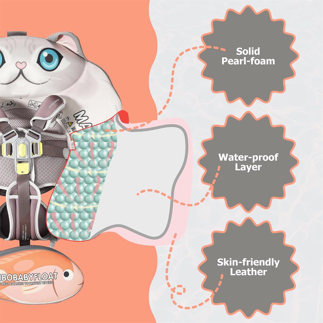 Mambobaby Baby Pool Float with 3D Canopy- Grey - Image 5