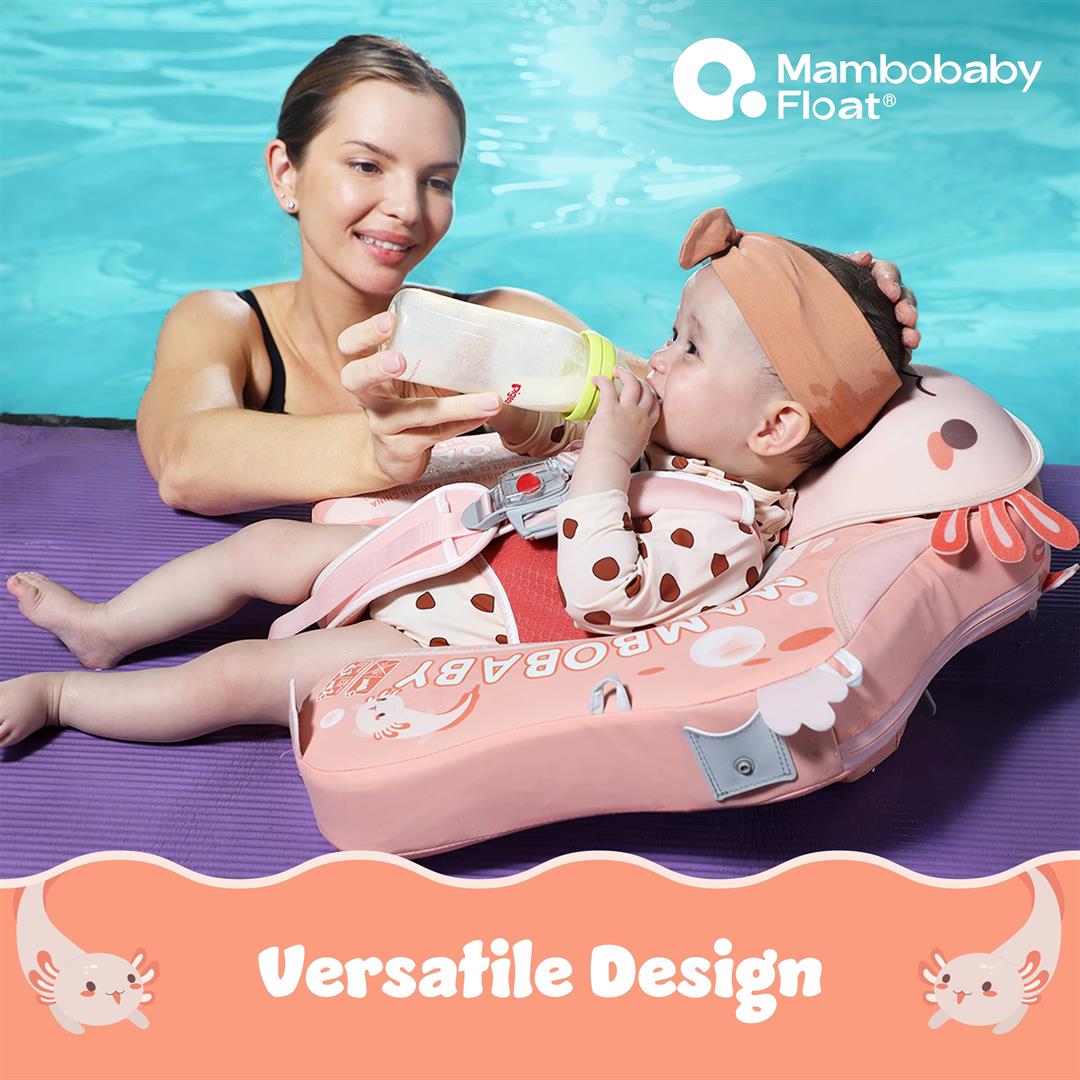 Mambobaby Baby Pool Float with 3D Canopy- Pink - Image 7