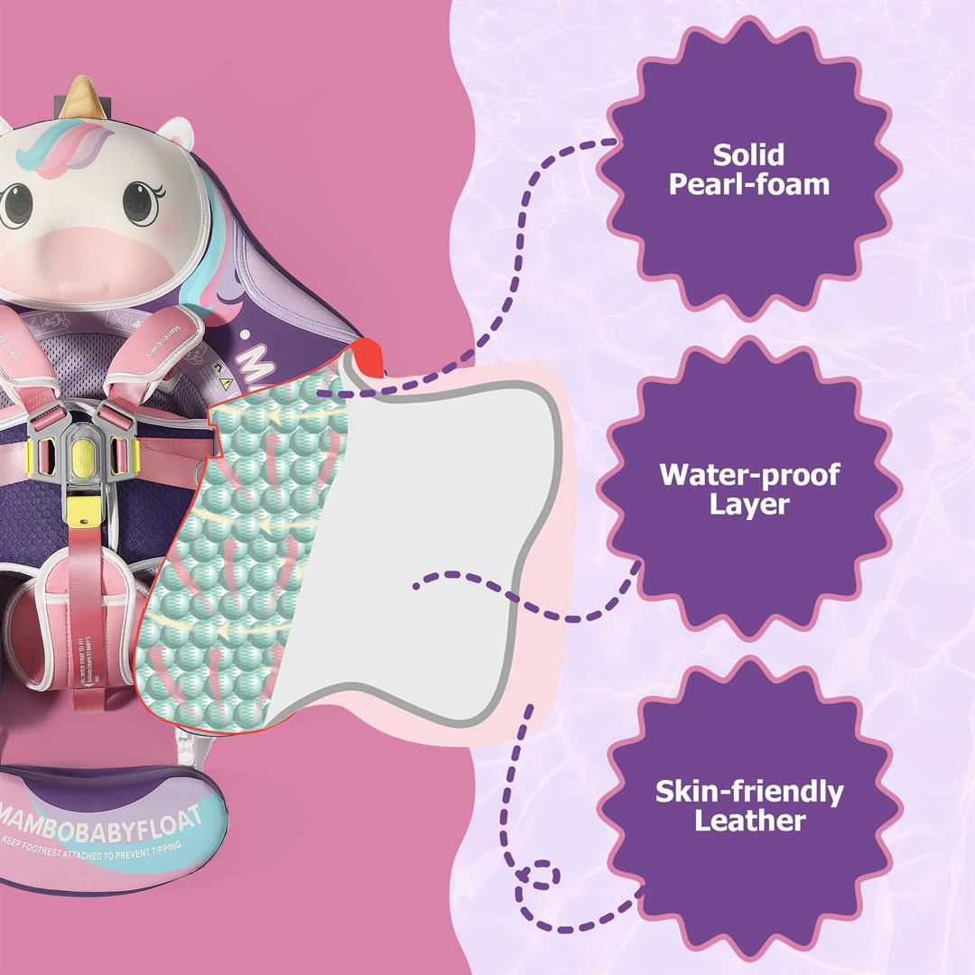 Mambobaby Baby Pool Float with 3D Canopy- Purple - Image 2