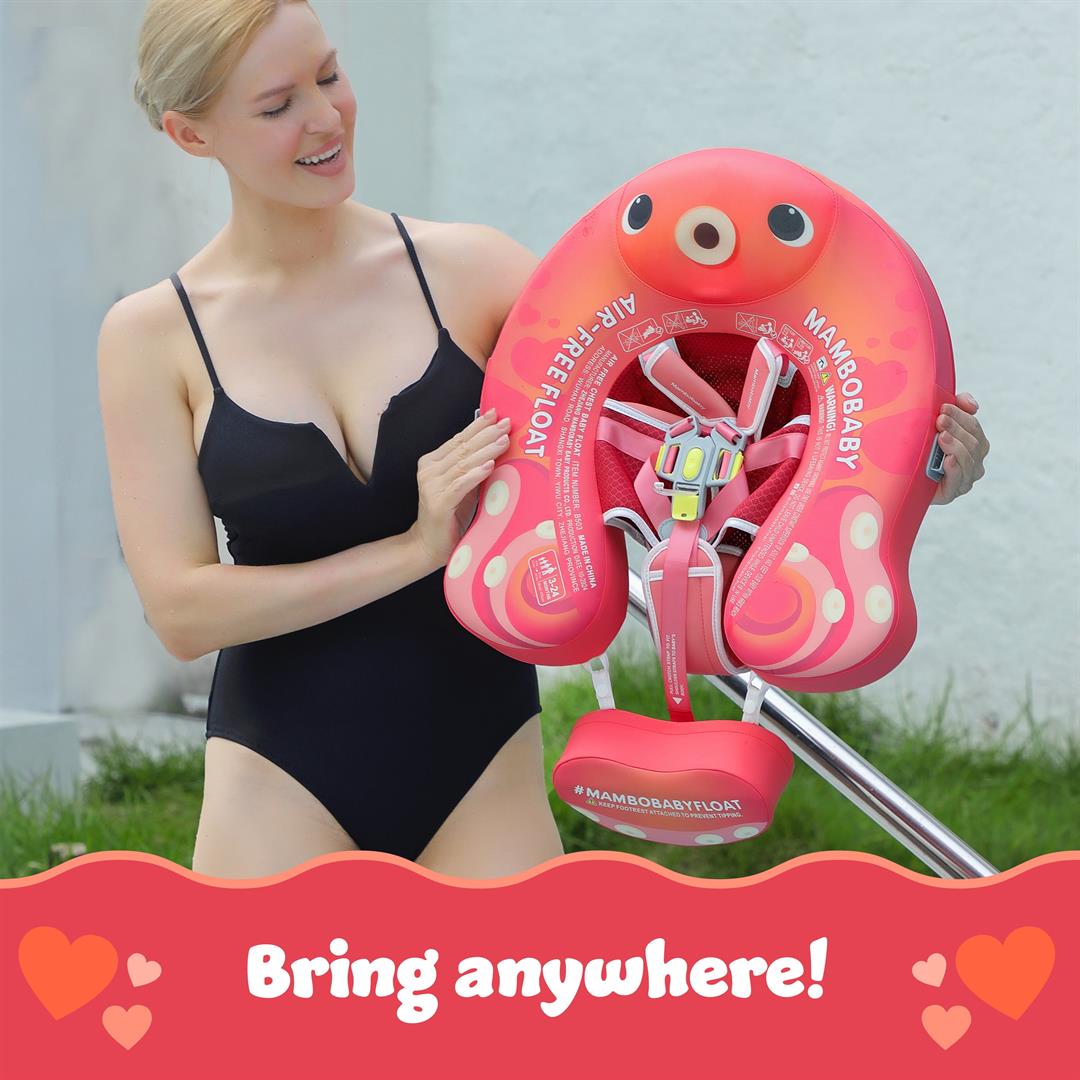 Mambobaby Baby Pool Float with 3D Canopy- Red - Image 2