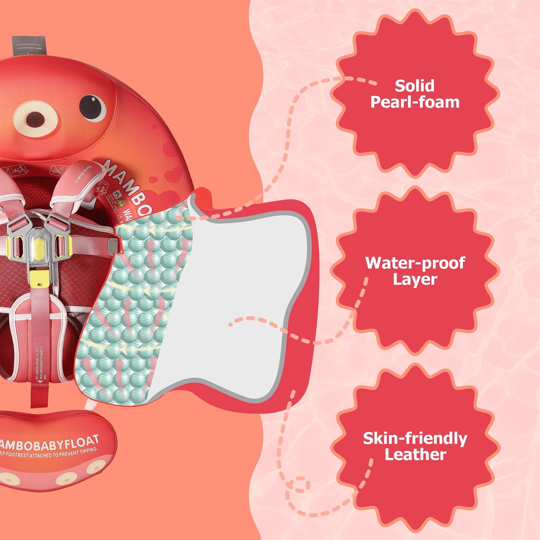 Mambobaby Baby Pool Float with 3D Canopy- Red - Image 3