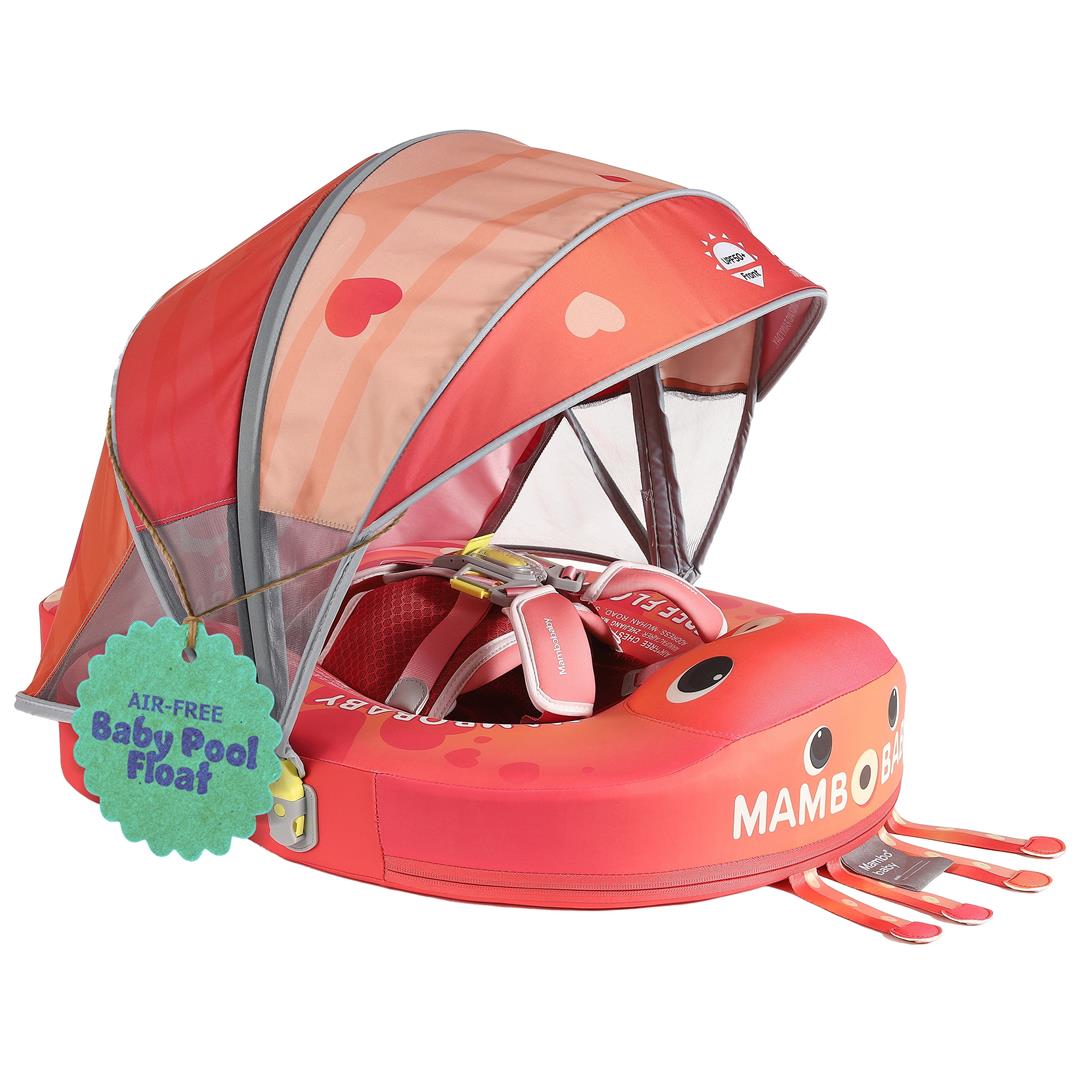 Mambobaby Baby Pool Float with 3D Canopy- Red
