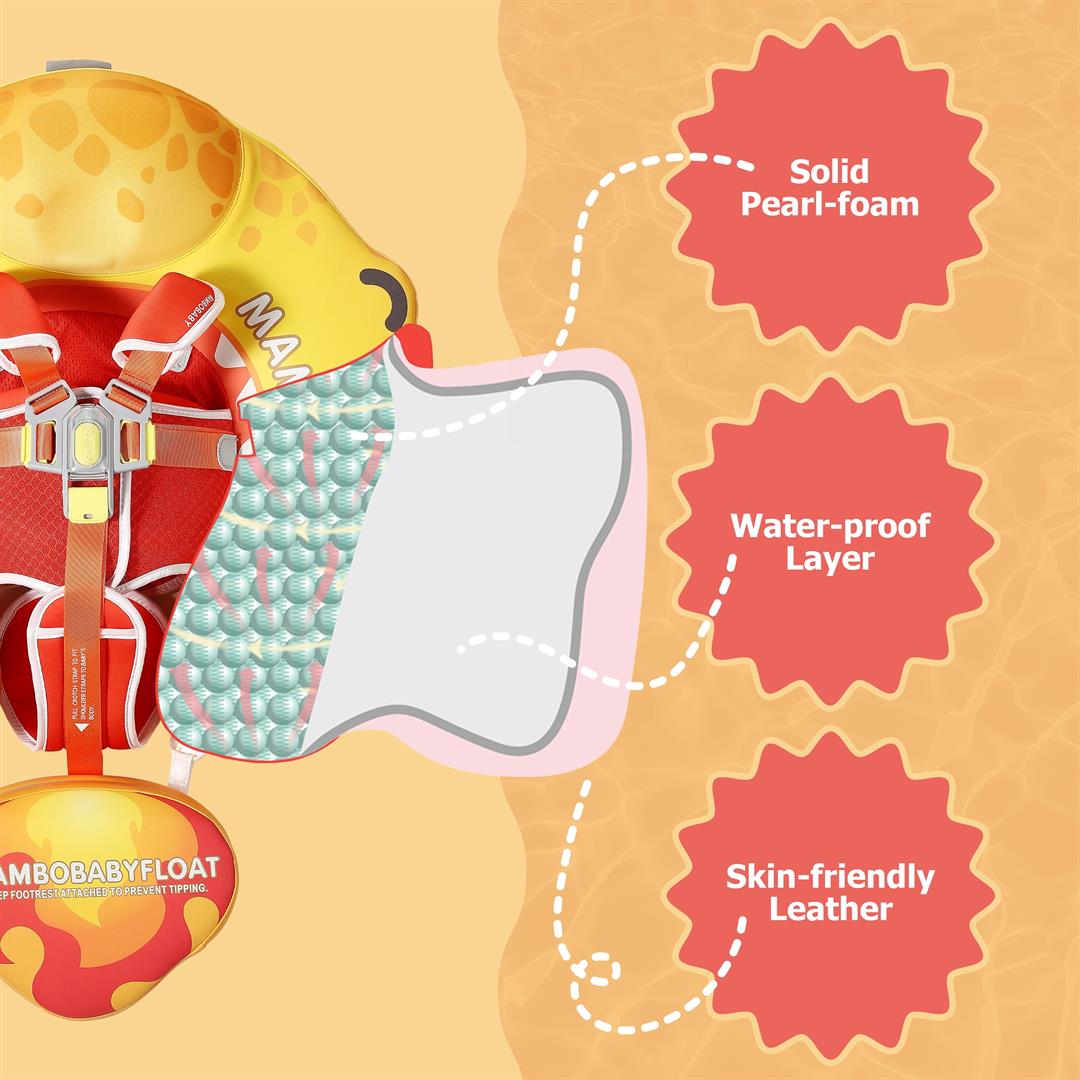 Mambobaby Baby Pool Float with 3D Canopy- Yellow - Image 2