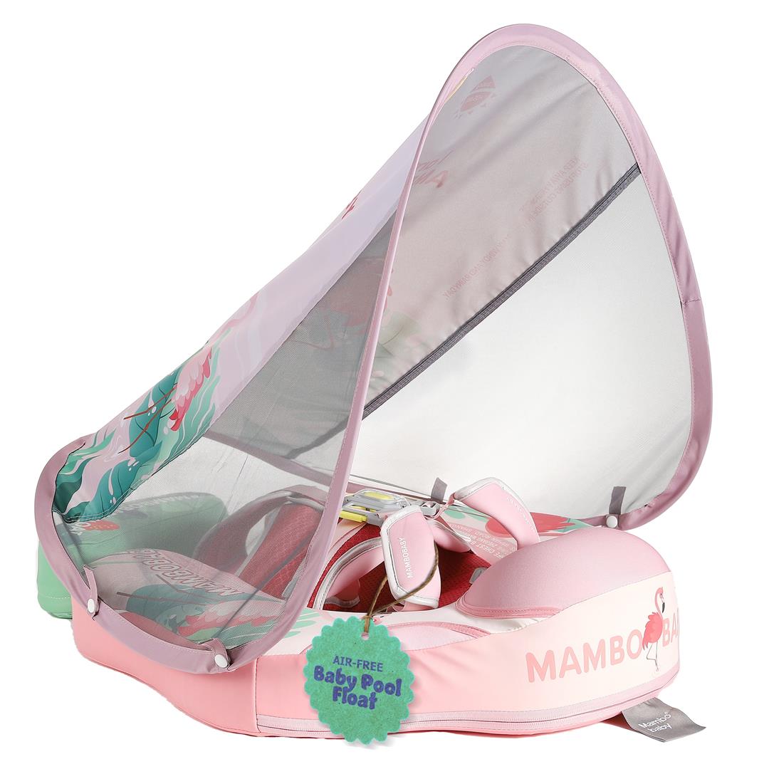 Mambobaby Baby Pool Float with Canopy- Pink