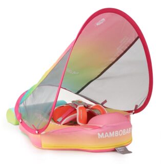 Mambobaby Baby Pool Float with Canopy- Rainbow