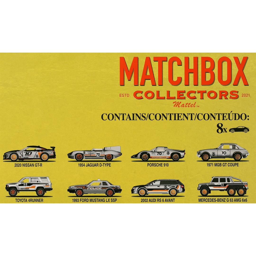 Matchbox Cars, Set of 8 Die-Cast Cars in 1:64 Scale with Matchbox 70th Anniversary Finish - Image 4