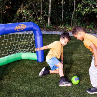 NERF Air Goal- Instant Blow Up Soccer Goal - Plug In and Inflates in 10 Seconds
